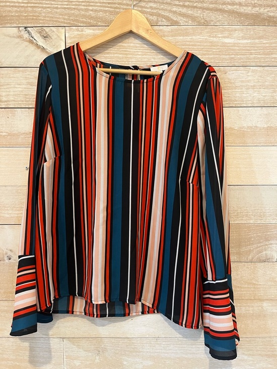 Charming Charlie Tops - Charming Charlie Multicolor Vertical Stripe Blouse with bell sleeves